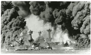 Ship sinking in Pearl Harbor